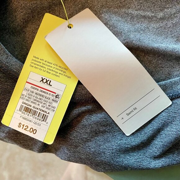 All In Motion Heather Gray Semi-Fit Short Sleeve T-Shirt Women's XXL NEW NWT - Picture 7 of 8